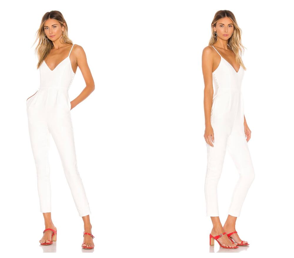 Lovers + Friends Norrie White Crepe Jumpsuit Size S NWT